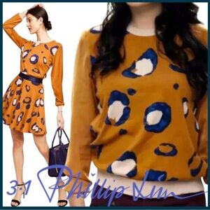 3.1 Phillip Lim for Target Orange/Blue/Cream Print Crewneck Top (XS)